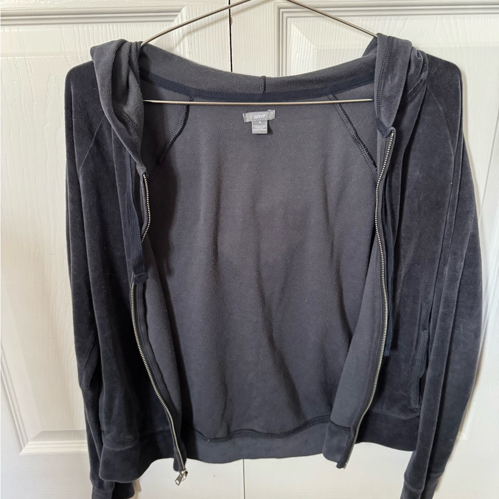 Gray Aerie Zip-Up Hoodie